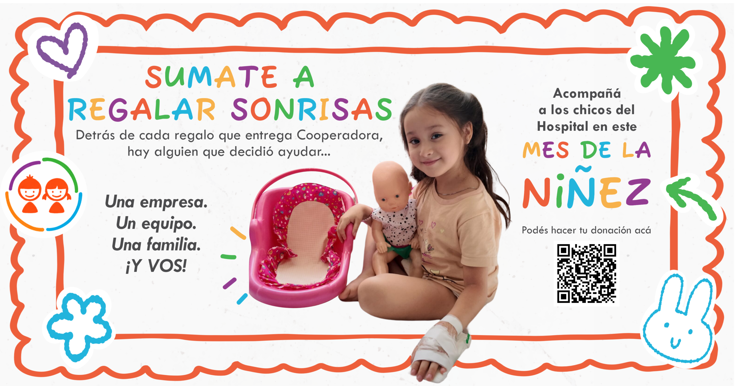 Sumate a regalar sonrisas: la campaña de la Cooperadora para celebrar el Mes de la Niñez